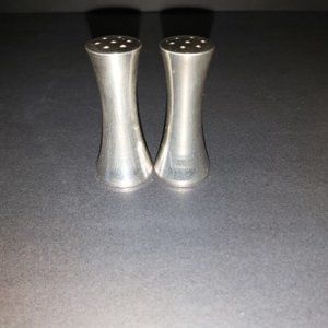 EP Brass Mini Salt and Pepper Shakers 2.5 inches Tall Heavy Electroplated Brass